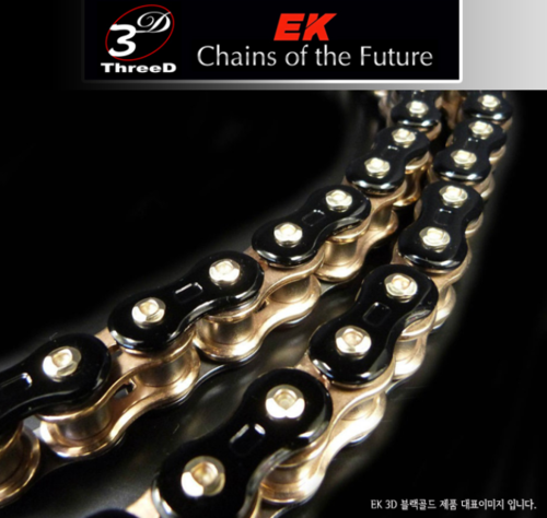 EK체인(Enuma Chain)520 Quadra-X2-Ring 3D 체인(1000cc급-슈퍼스포츠)520Z-120L-블랙골드