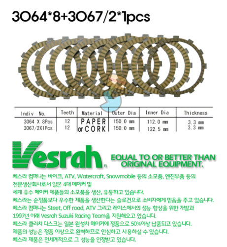베스라(Vesrah) SUZUKI(스즈키) GSX-R1000 (09~13) 클러치디스크세트
