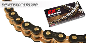 EK체인 (Enuma Chain) 520 Quadra-X-Ring 체인 (650cc급-내구성지수 1500) 520SRX2-120L-블랙골드