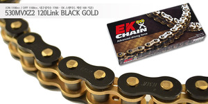 EK체인(Enuma Chain) 530 Quadra-X-Ring 체인 (1100cc급 내구성지수 1700) 530MVXZ2-120L-블랙골드